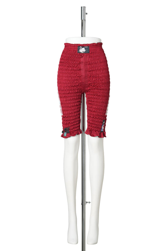 RECONSTITUTED SHIRRED BASKETBALL SHORTS / MULTI