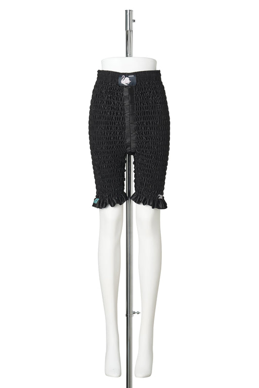 RECONSTITUTED SHIRRED BASKETBALL SHORTS / MULTI