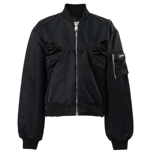 CUT-OUT BOMBER JACKET / BLACK