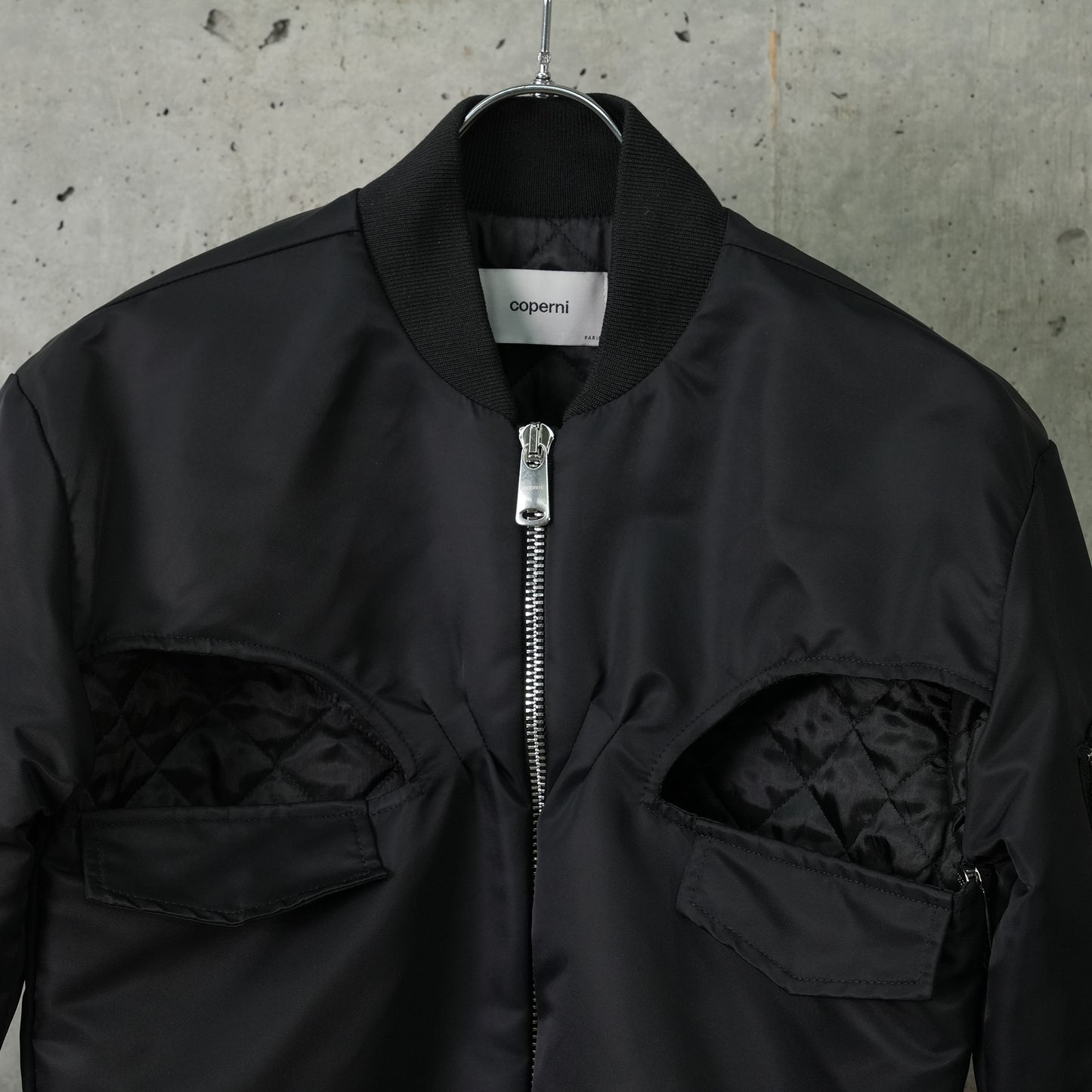 CUT-OUT BOMBER JACKET / BLACK