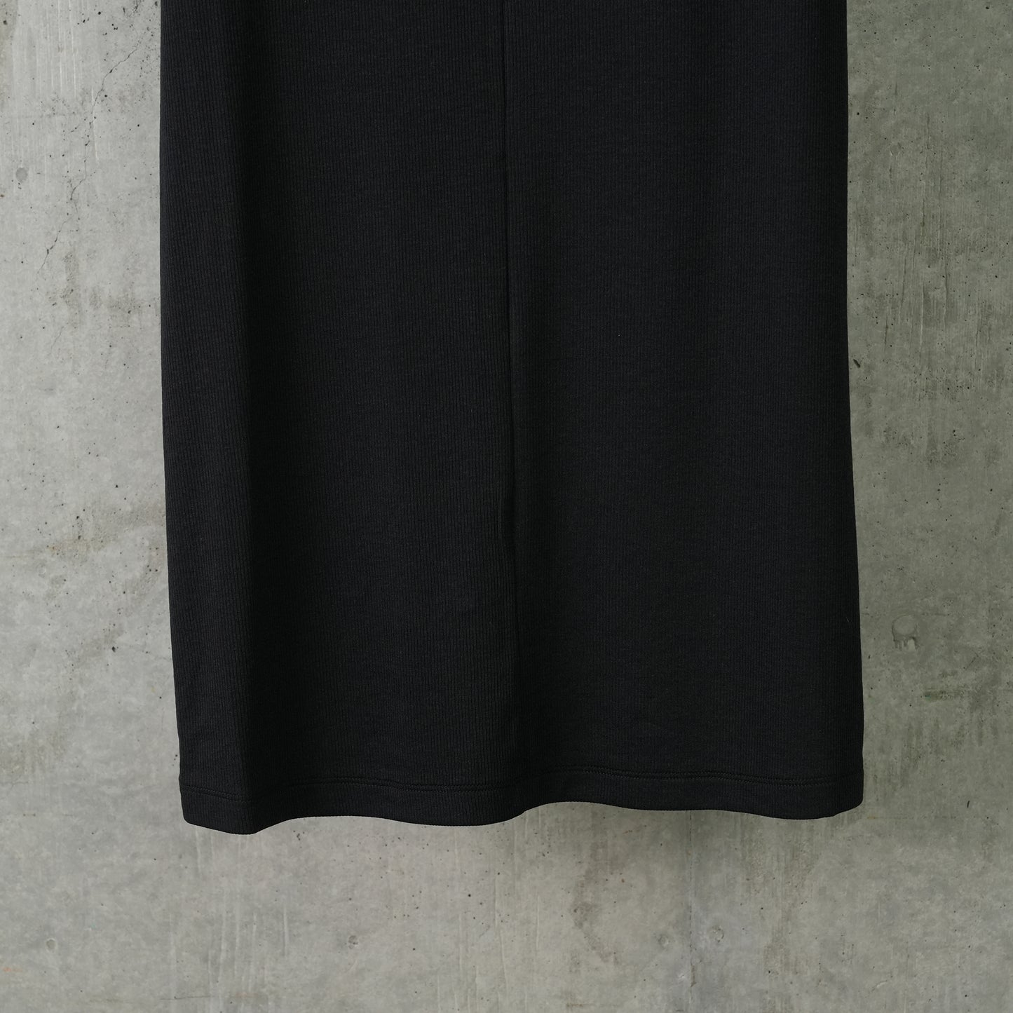 SECOND SKIN RIB DENIM SKIRT / BLACK