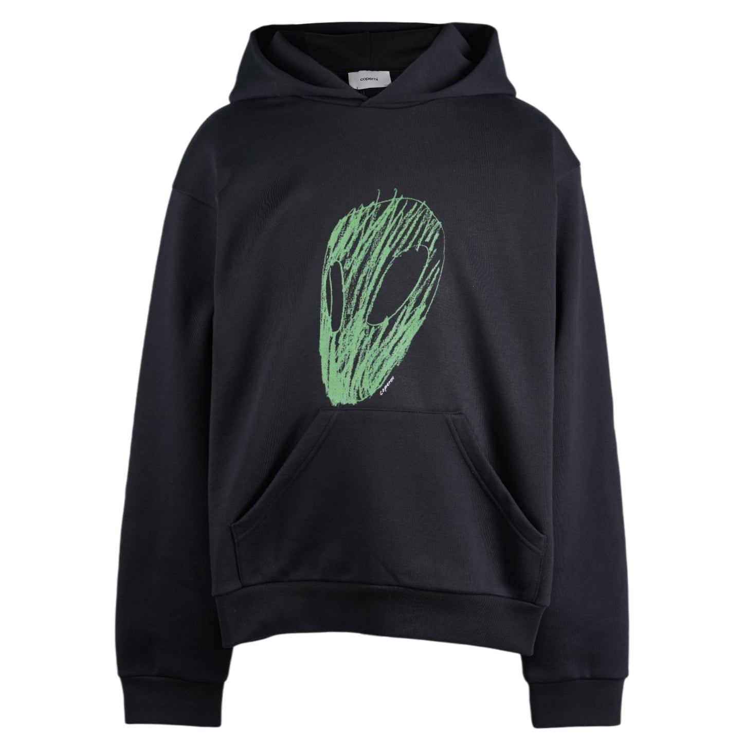 ALIEN HEAD HOODIE / BLACK + GREEN