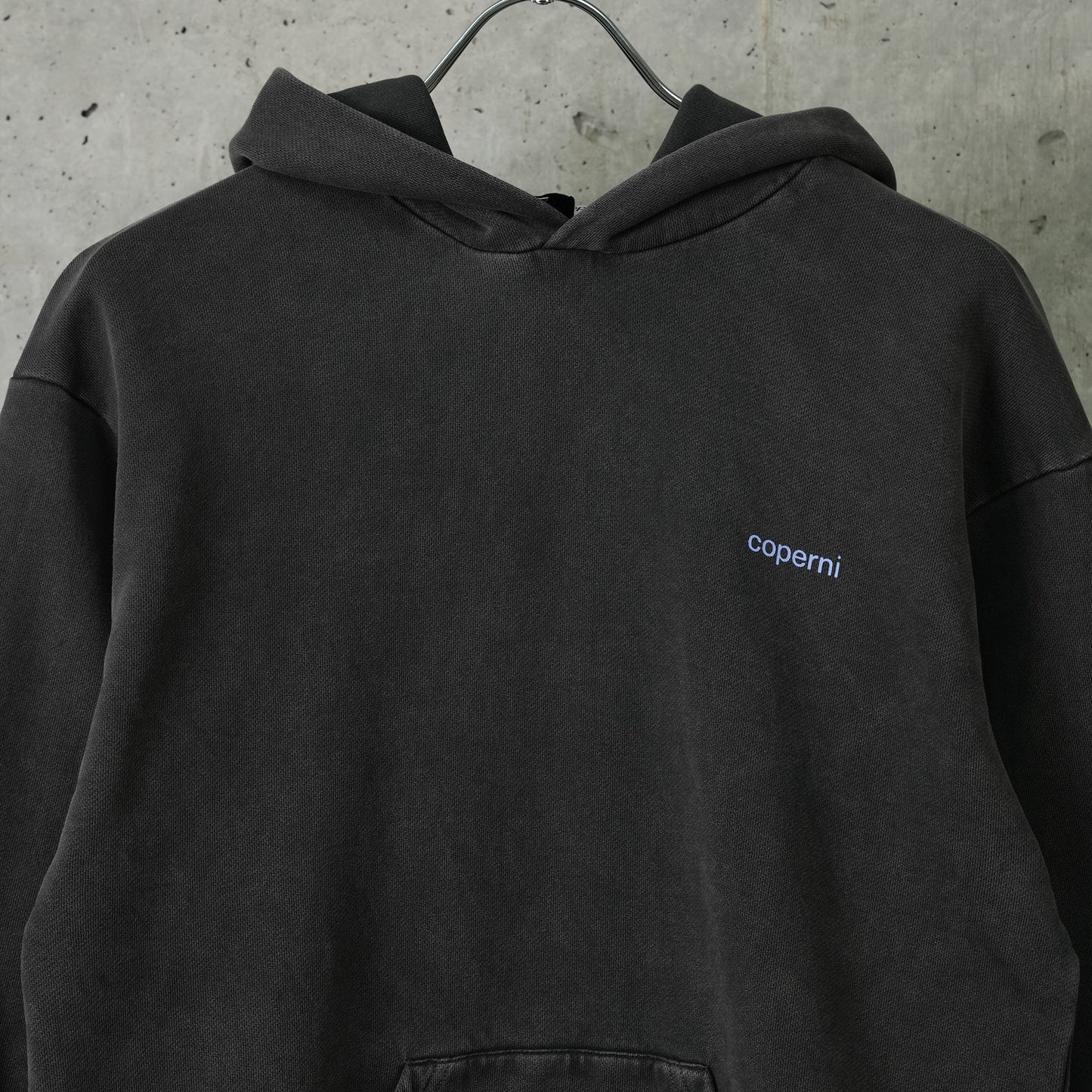 WASHED HORN HOODIE / BLACK AND BLUE