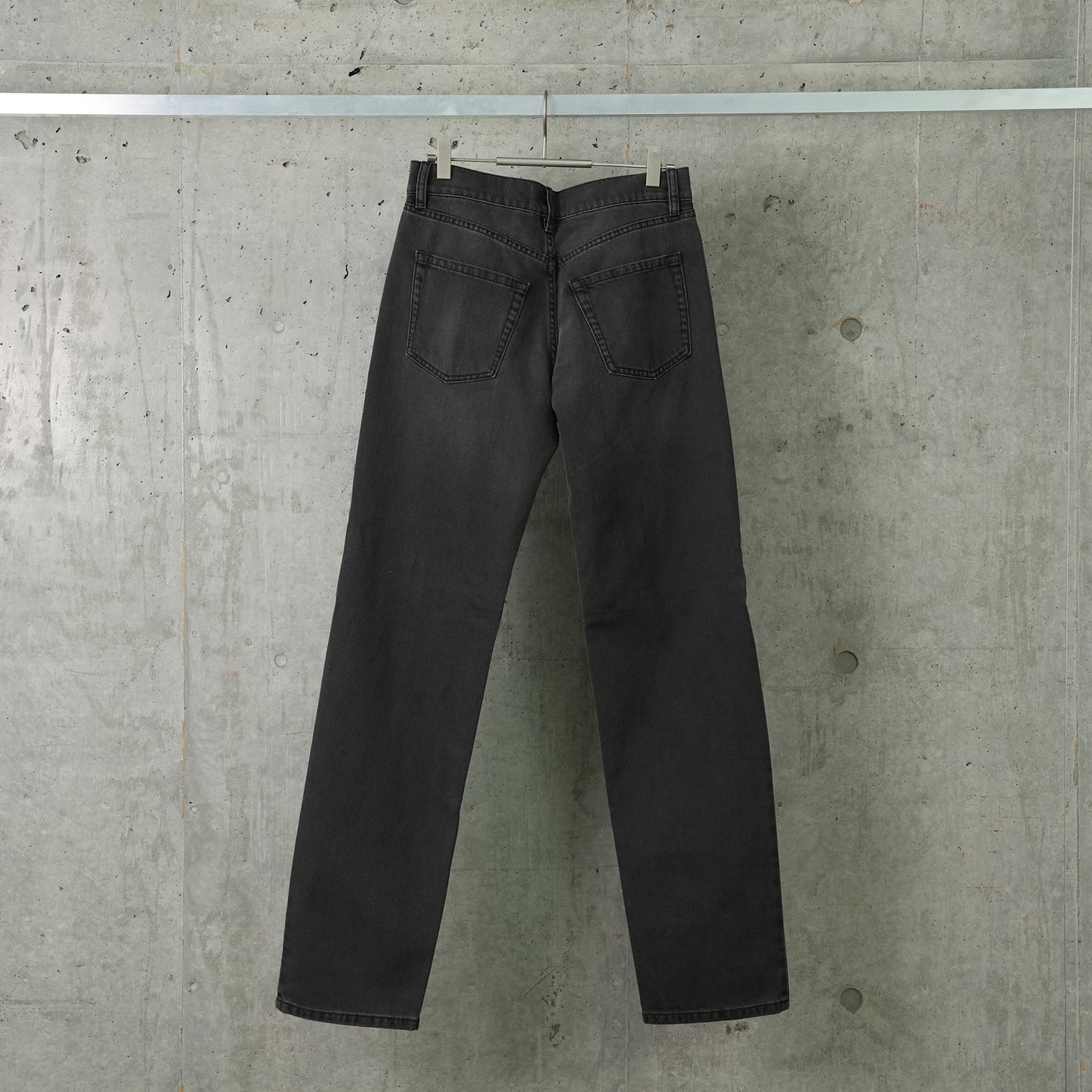 KNEE ZIP DENIM PANTS / GREY