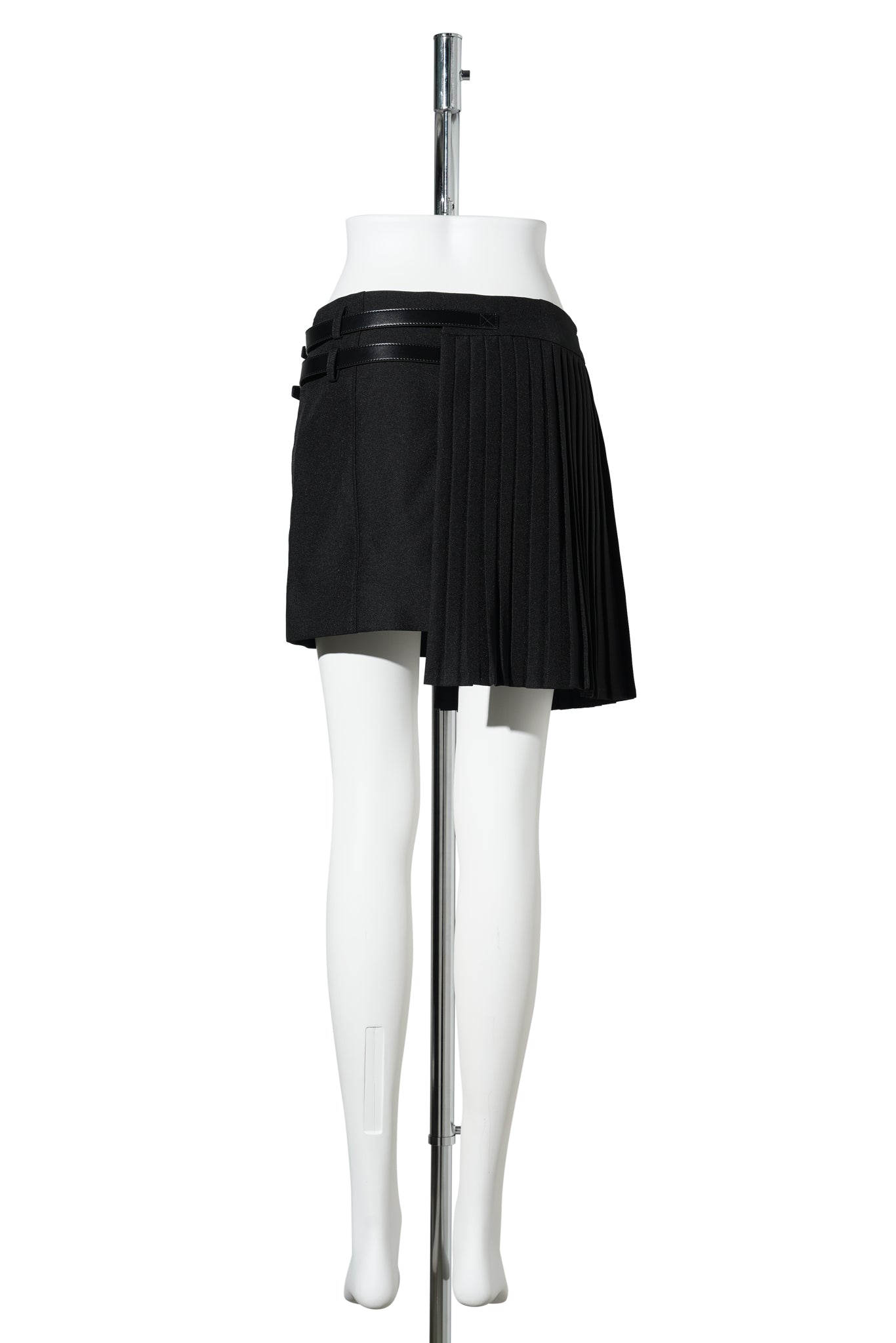 PLEATED UNIFORM MINI SKIRT / BLACK