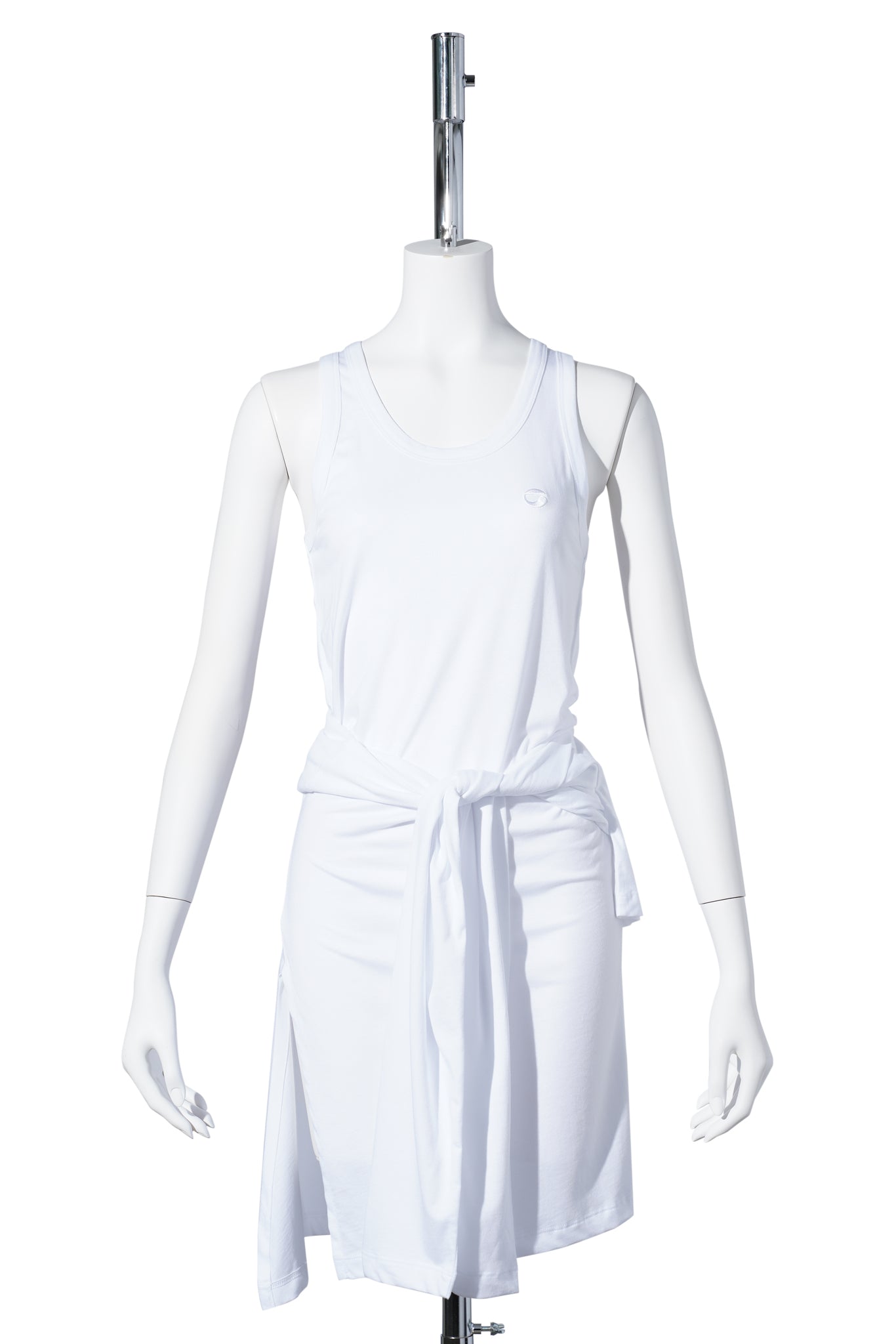 KNOTTED JERSEY DRESS / WHITE