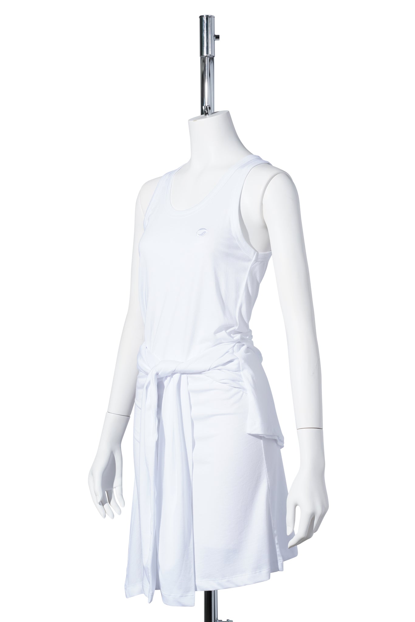 KNOTTED JERSEY DRESS / WHITE