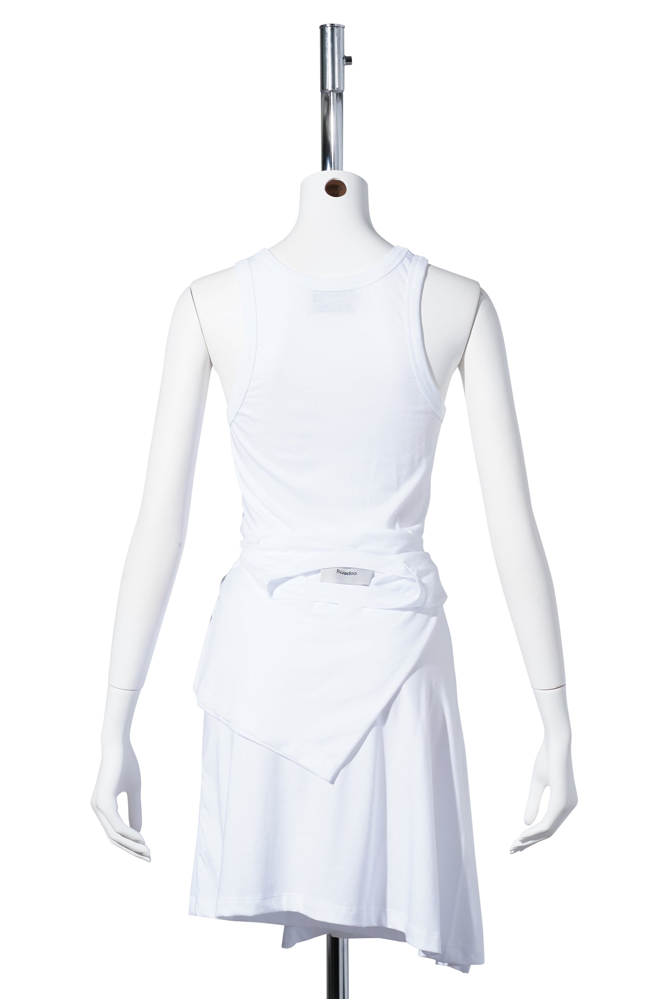 KNOTTED JERSEY DRESS / WHITE