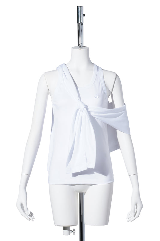 KNOTTED JERSEY TOP / WHITE