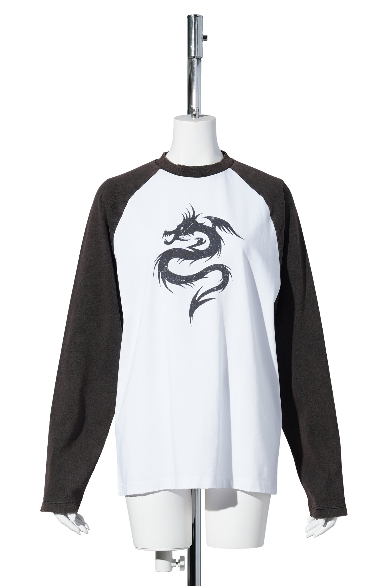 DRAGON LONG SLEEVE T-SHIRT / WHITE/BLACK