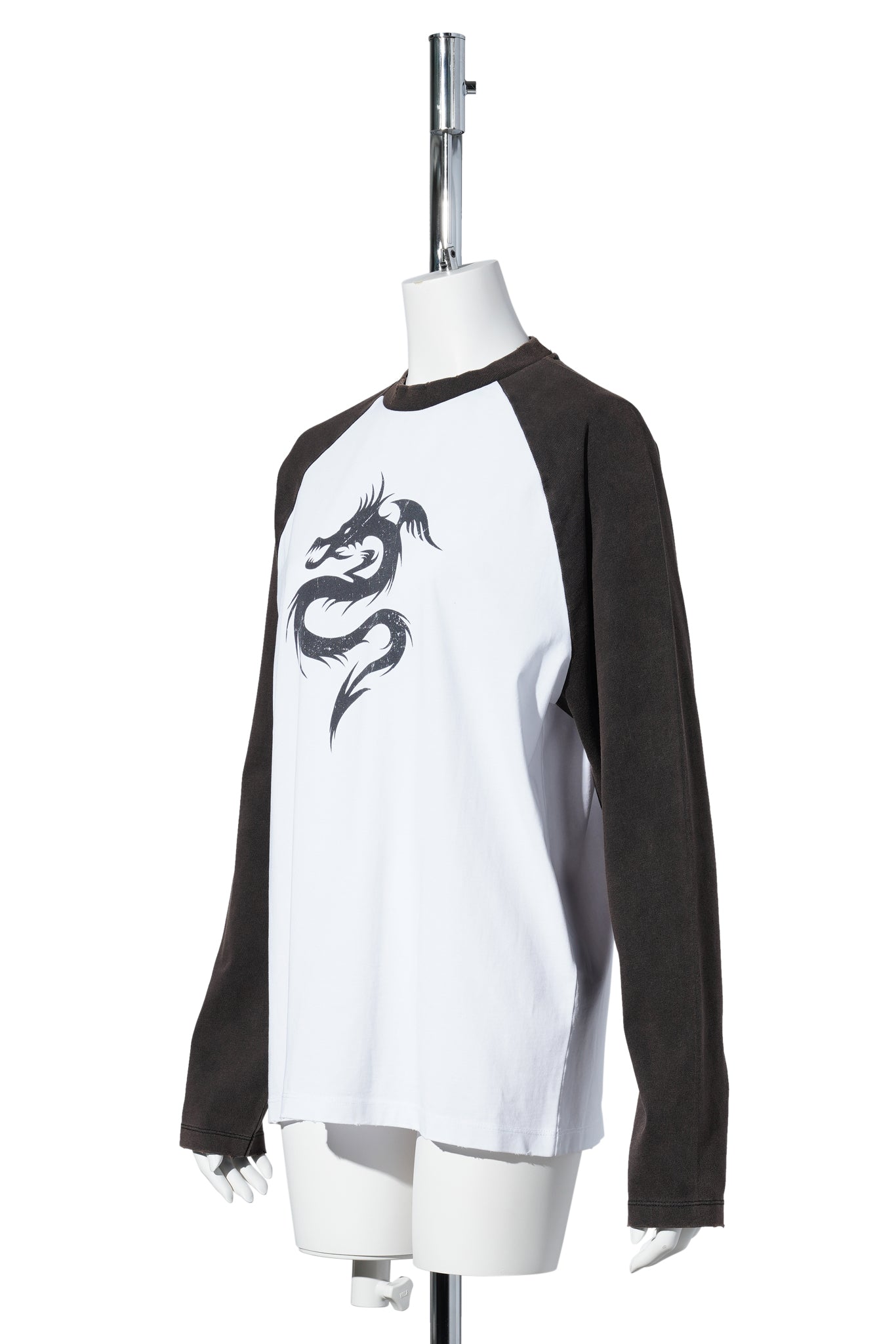 DRAGON LONG SLEEVE T-SHIRT / WHITE/BLACK