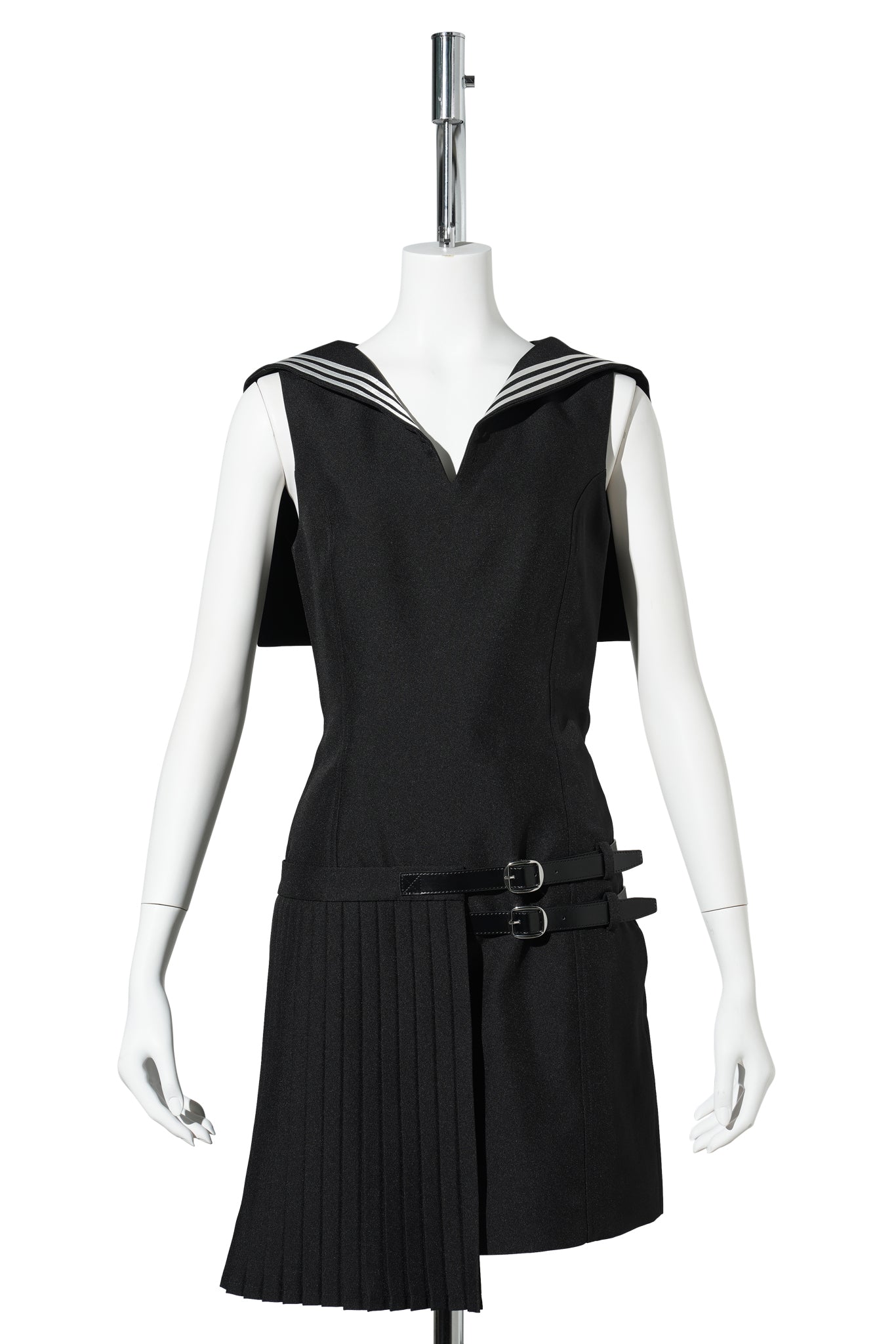 PLEATED UNIFORM DRESS / BLACK