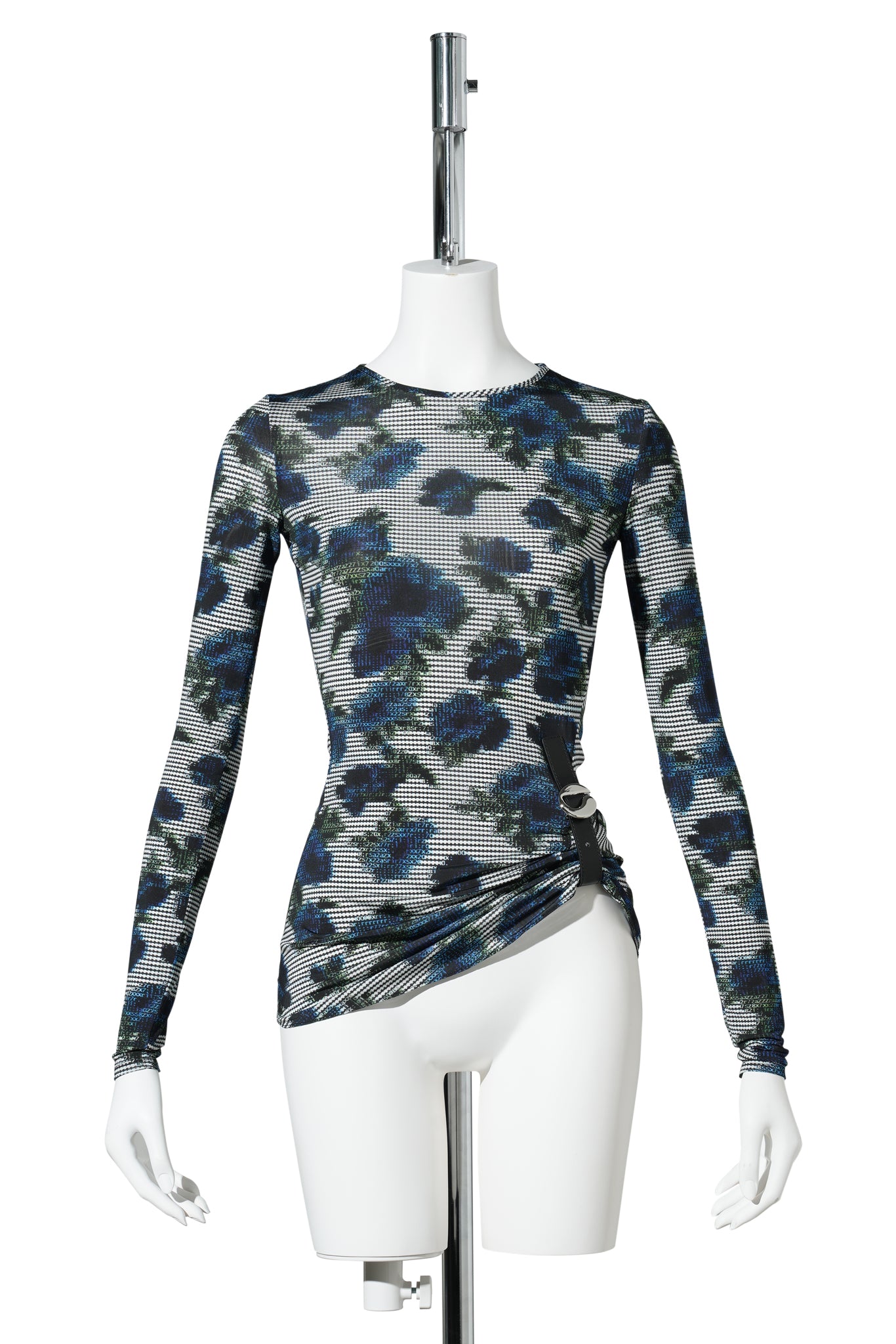 SUSPENDED ASCII TOP / PRINT BLUE