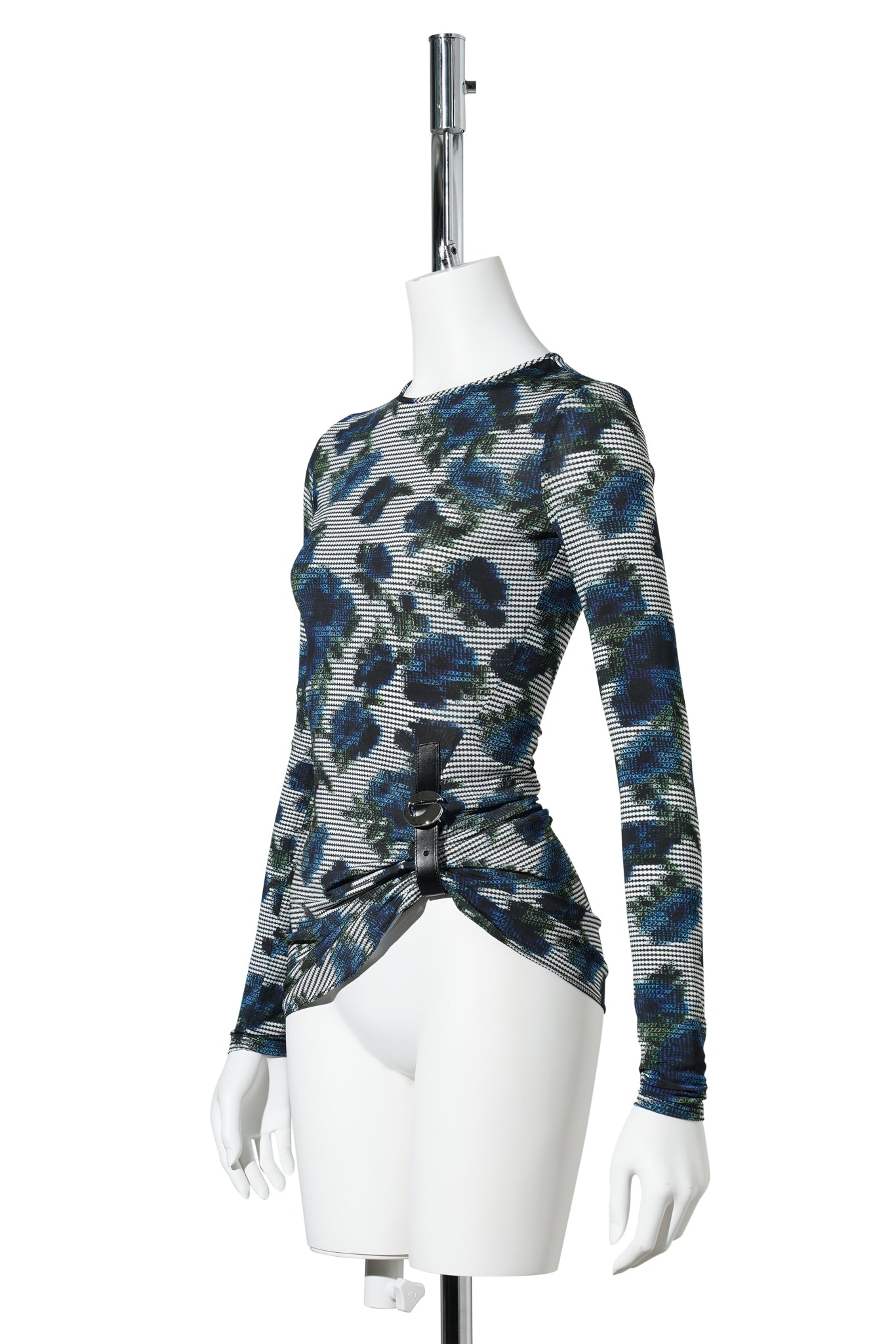 SUSPENDED ASCII TOP / PRINT BLUE