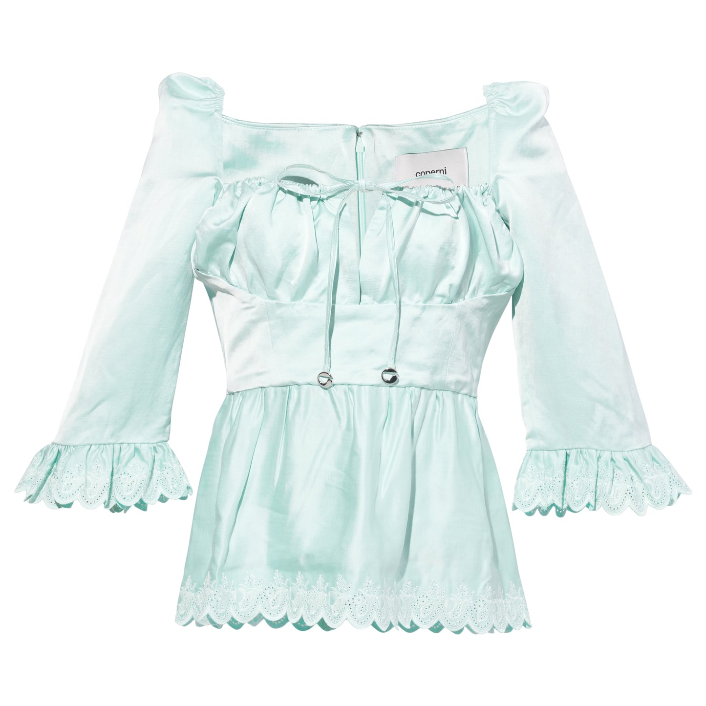 OPEN NECK PRINCESS TOP / GREEN