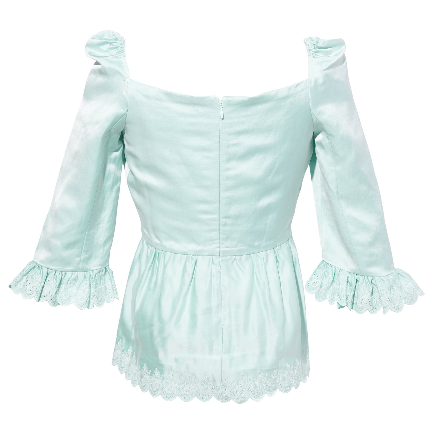 OPEN NECK PRINCESS TOP / GREEN