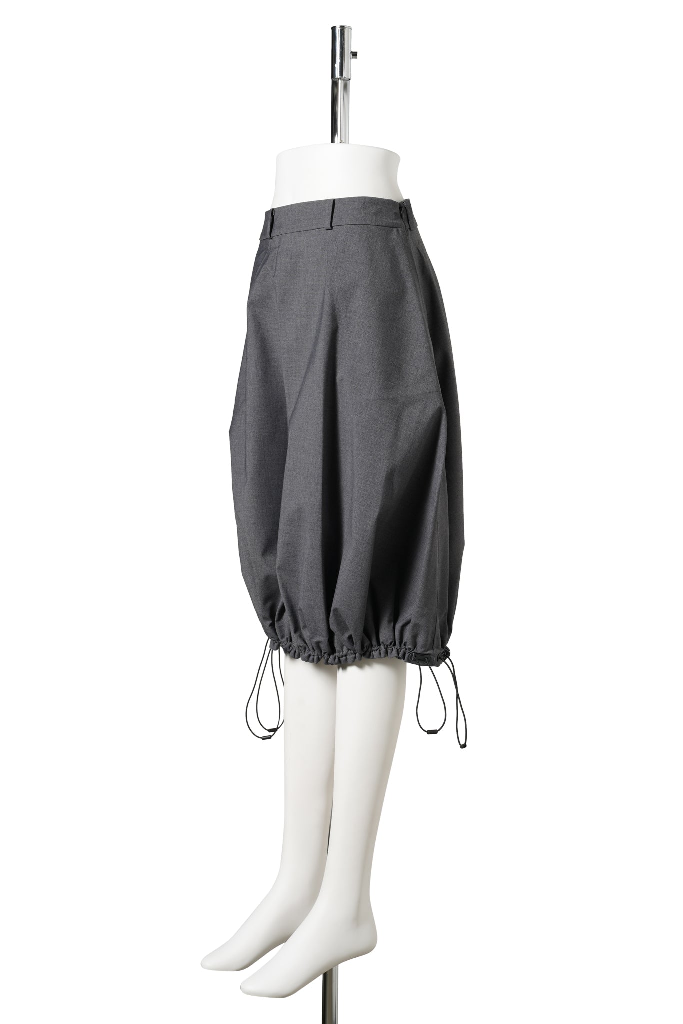 WOVEN TECHNICAL TAILORED BALLOON SKIRT / GREY