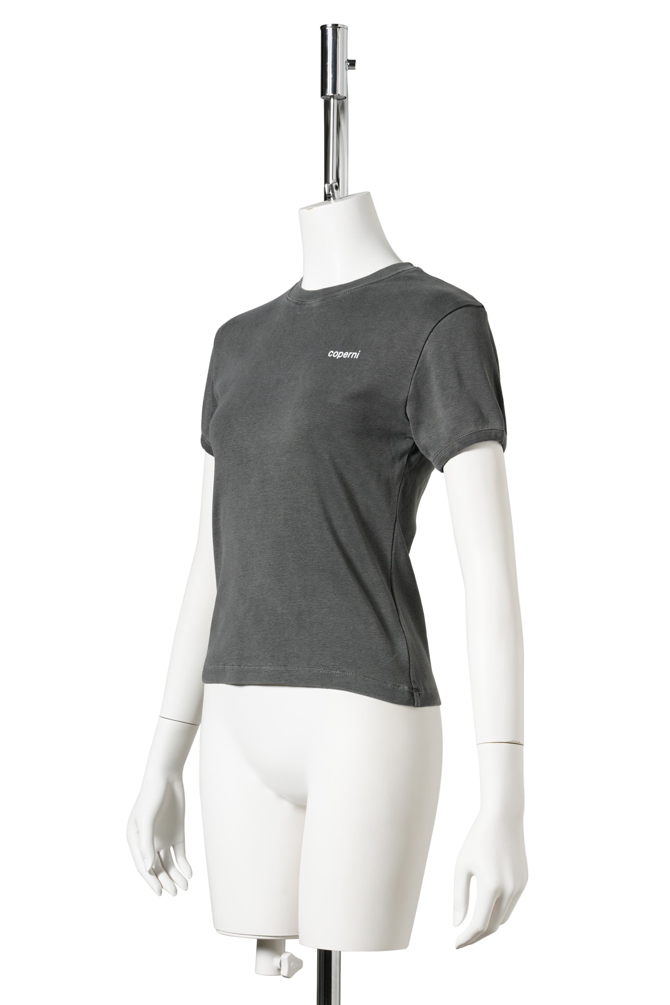 KNITTED BABY TEE / GREY-DARK WHITE PRINT