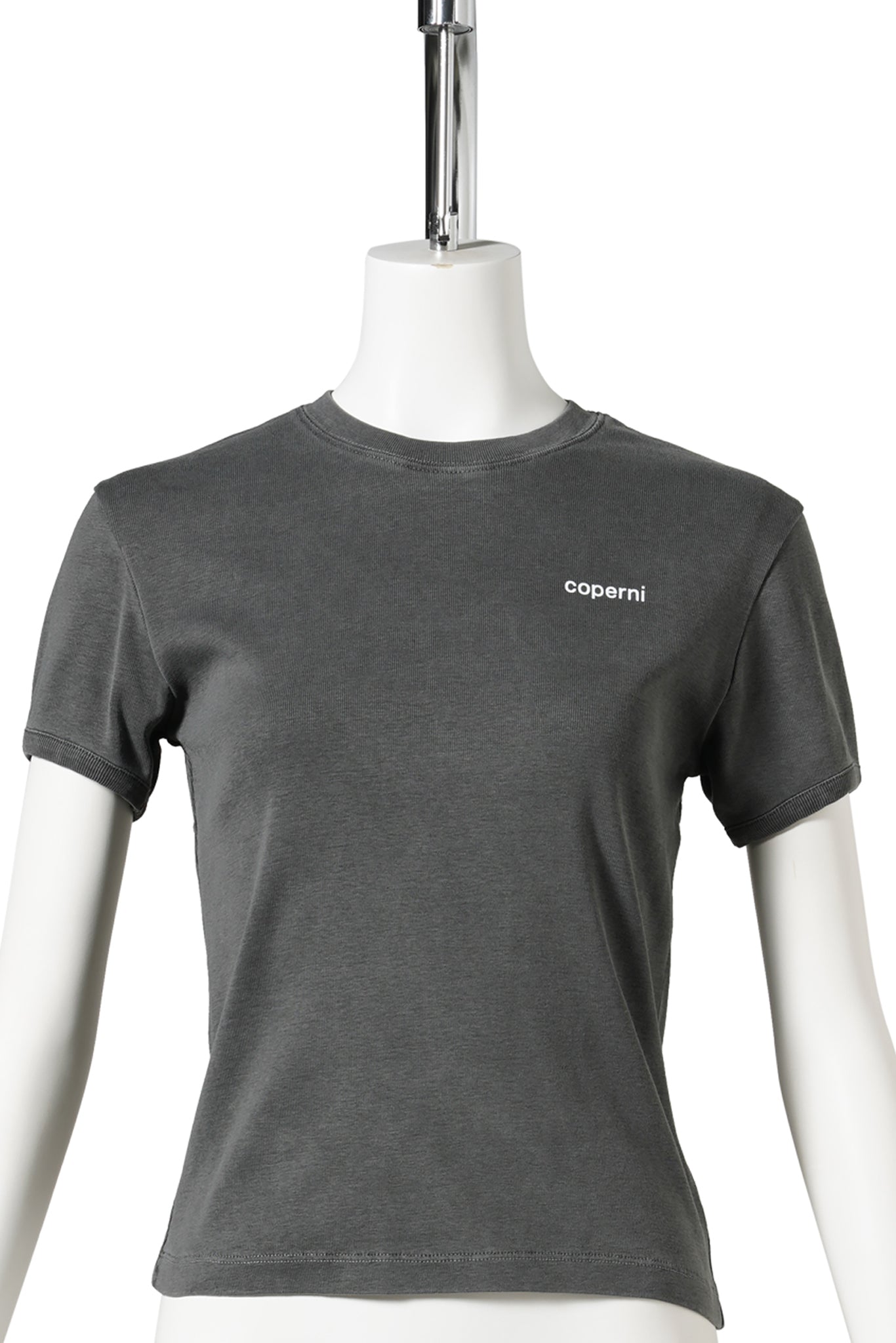 KNITTED BABY TEE / GREY-DARK WHITE PRINT