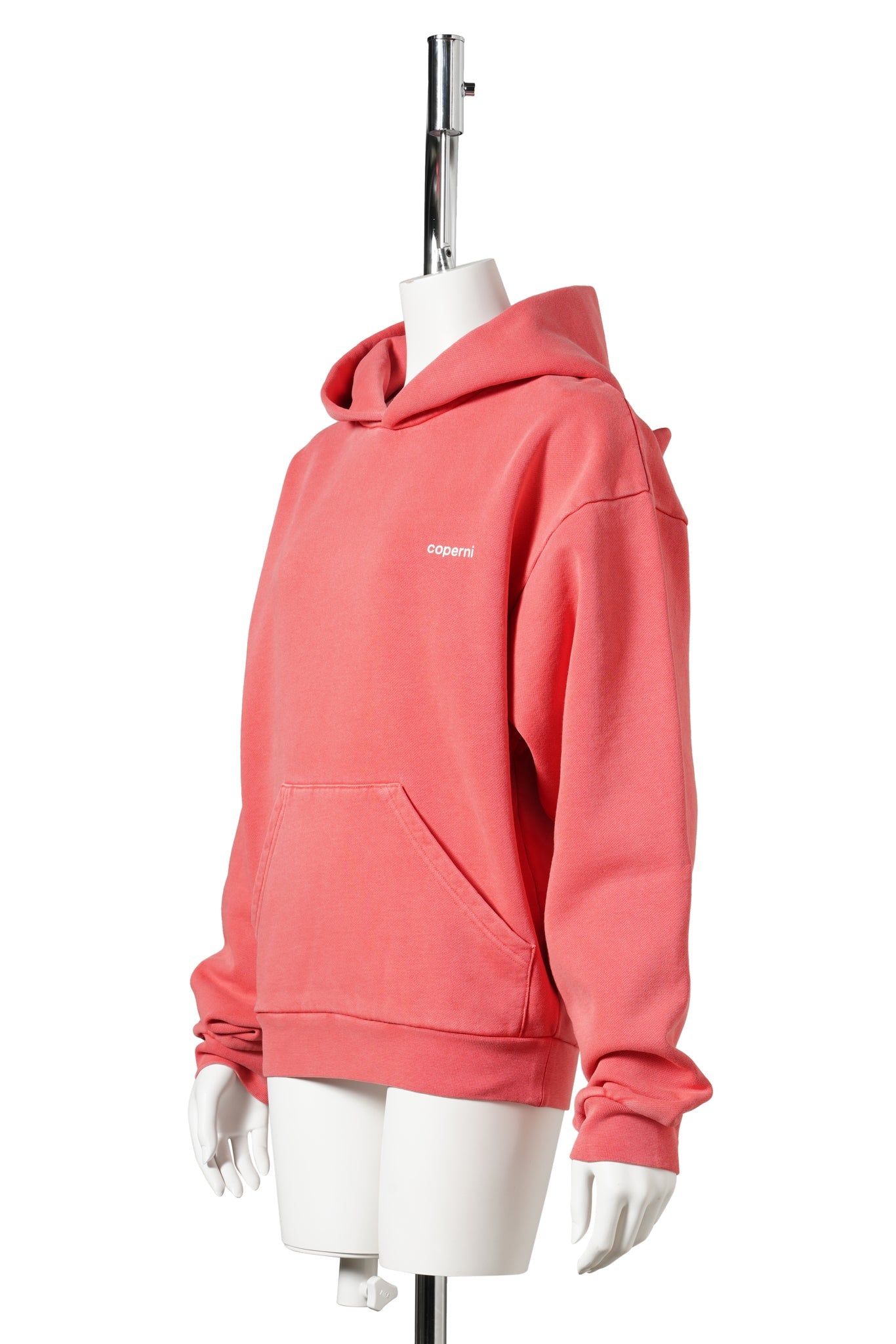 KNITTED HORN HOODIE / RED-WHITE PRINT