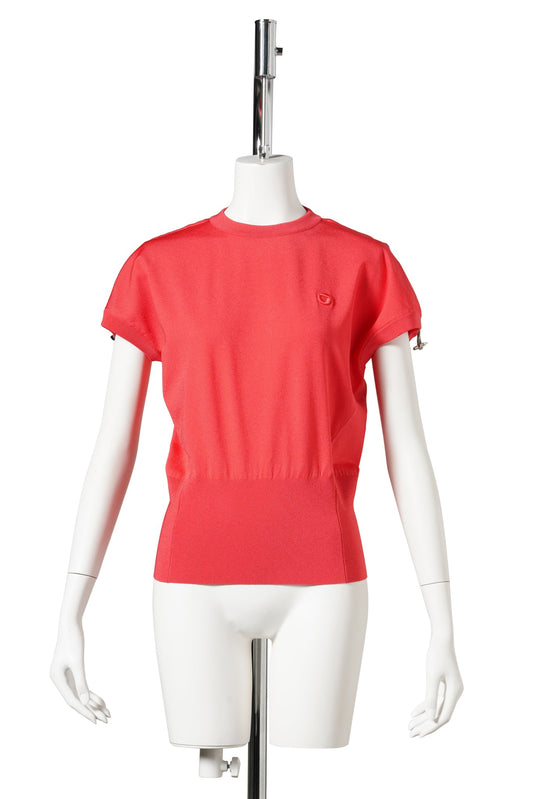 KNITTED ADJUSTABLE KNIT TOP / RED
