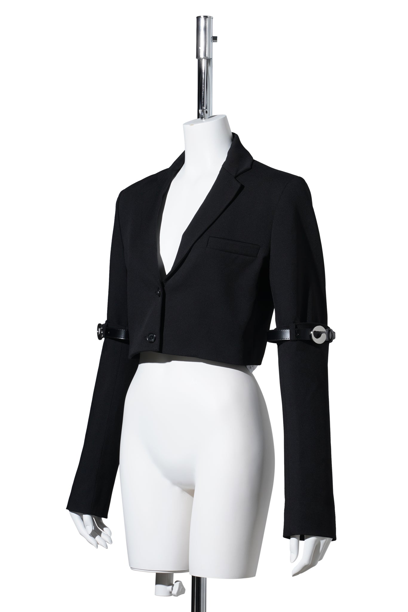 HYBRID CROPPED TAILORED JACKET / BLACK