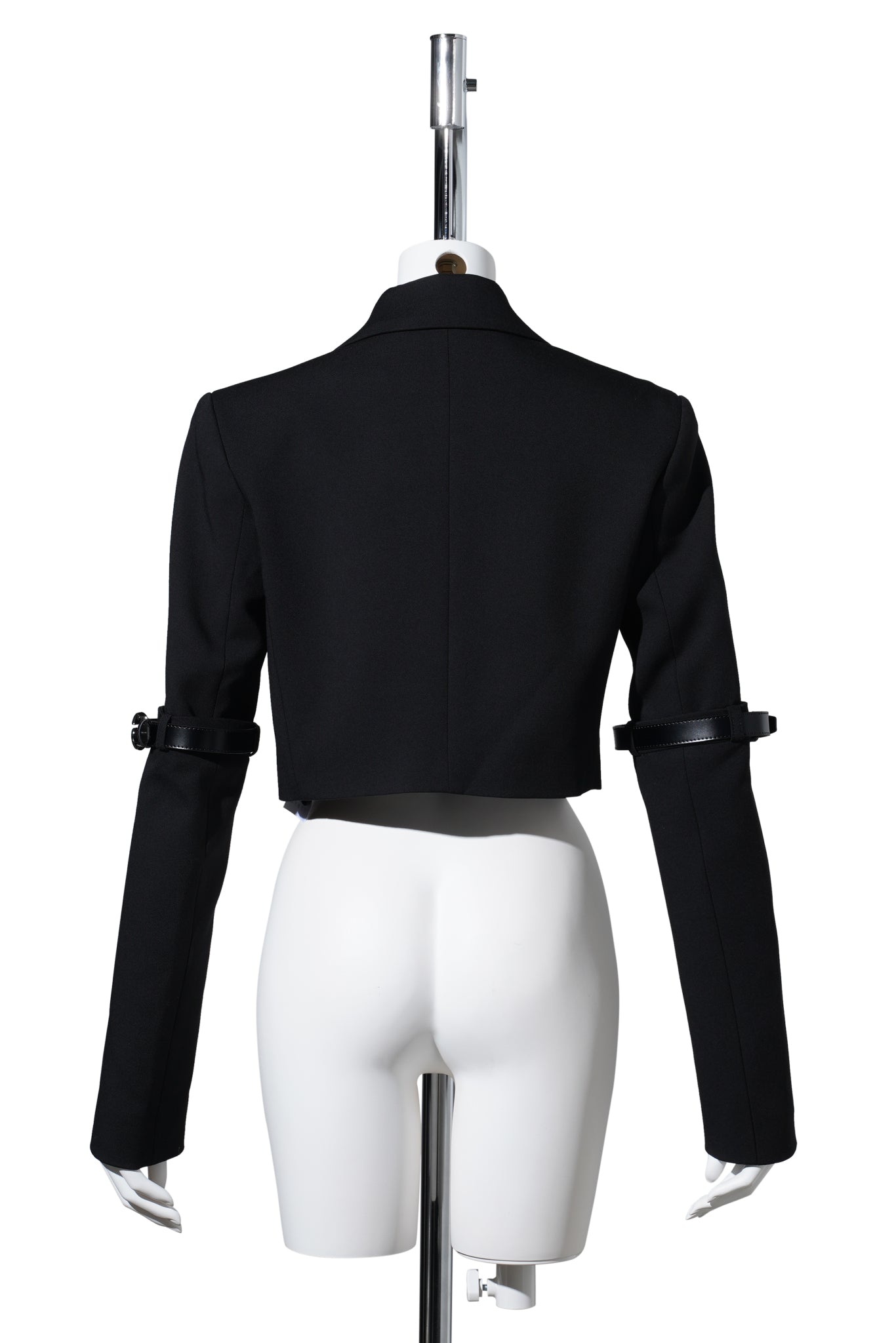 HYBRID CROPPED TAILORED JACKET / BLACK