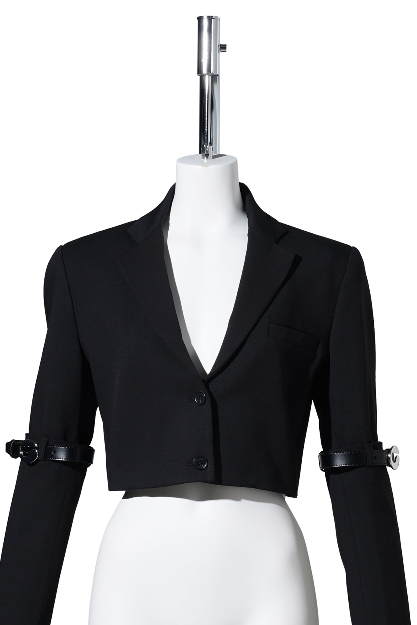 HYBRID CROPPED TAILORED JACKET / BLACK