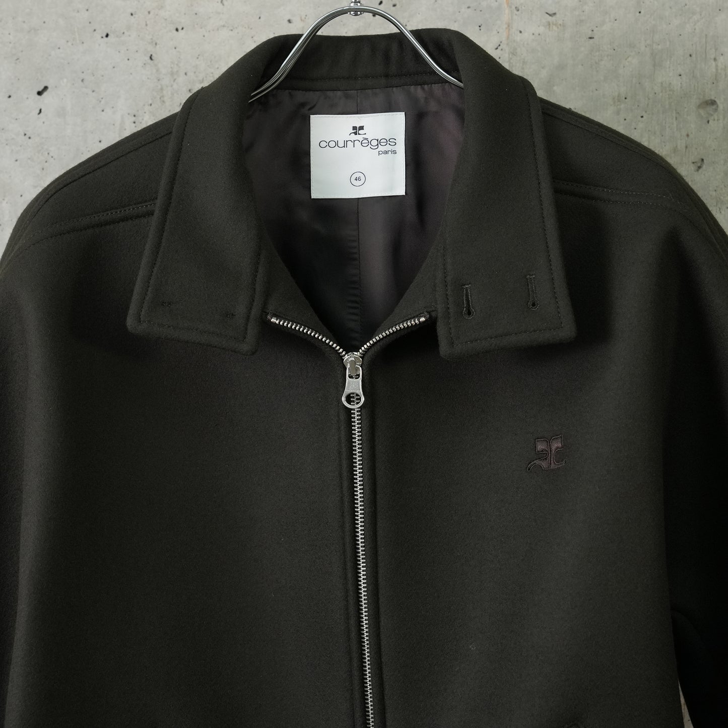 BOMBER JACKET ZIPPED WOOL / 1093:MUD BROWN