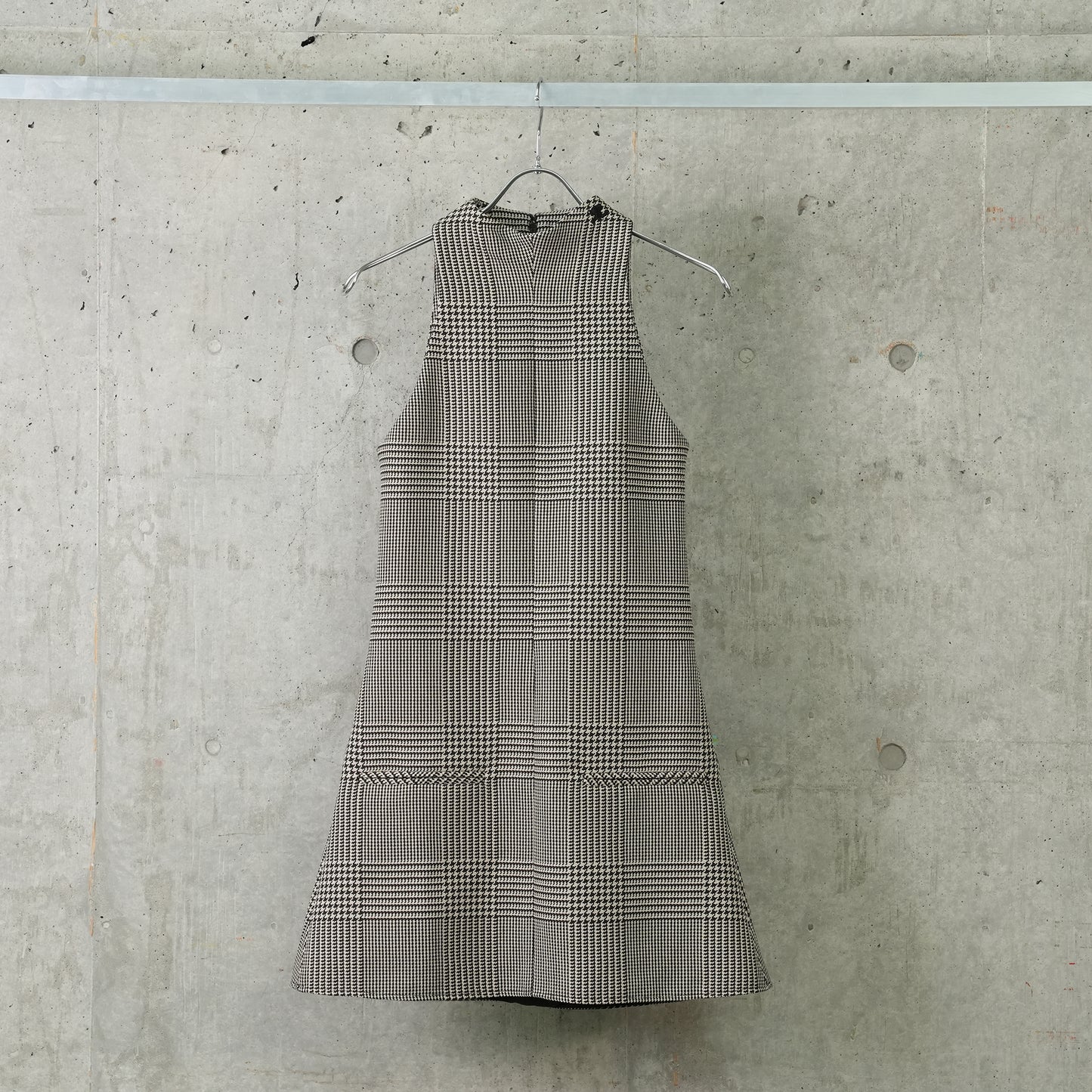 A-LINE DRESS 2-POCKET PRINCE OF WALES / B107:SAND/MUD BROWN