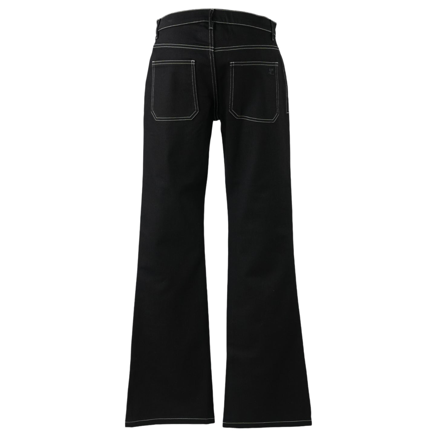 BOOTCUT PANTS 2-POCKET DENIM / B044:BLACK/WHITE