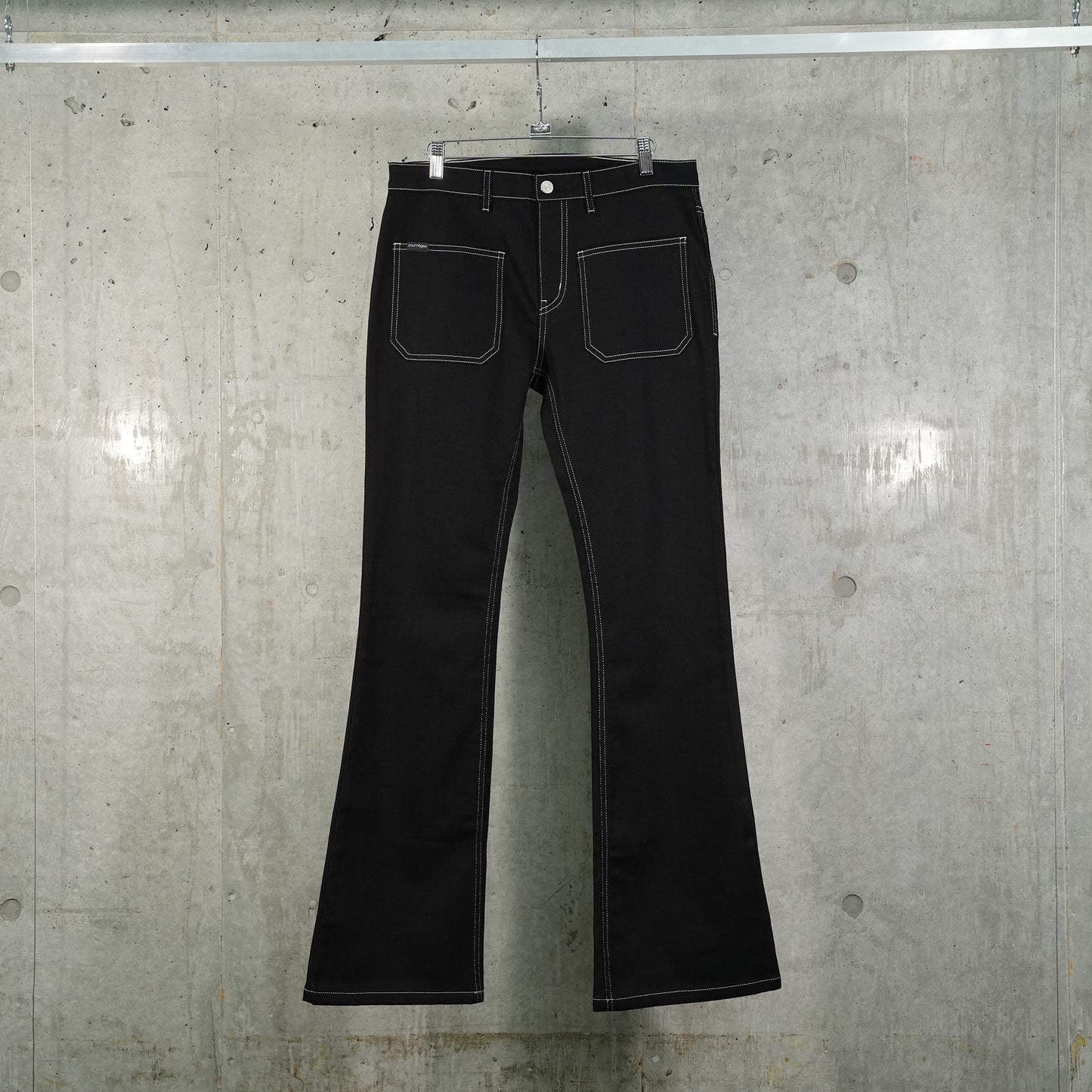 BOOTCUT PANTS 2-POCKET DENIM / B044:BLACK/WHITE