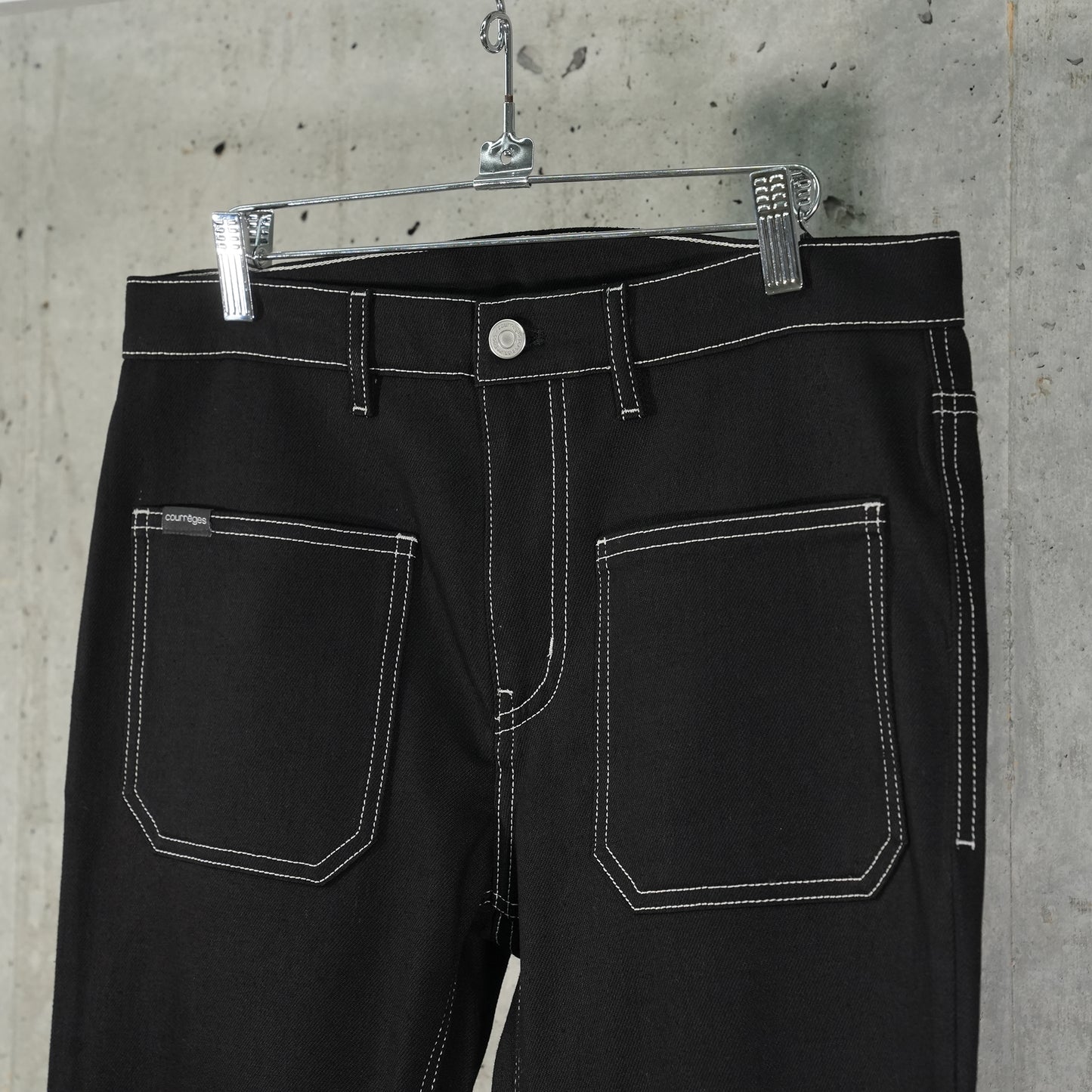 BOOTCUT PANTS 2-POCKET DENIM / B044:BLACK/WHITE