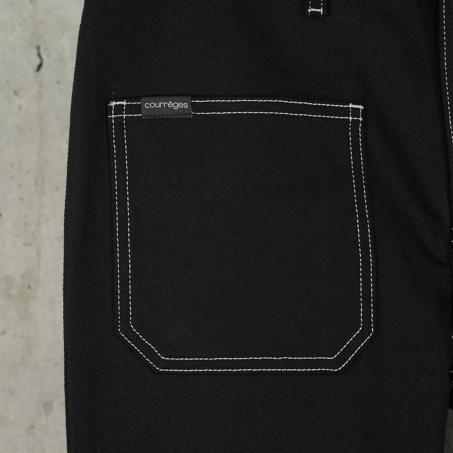 BOOTCUT PANTS 2-POCKET DENIM / B044:BLACK/WHITE