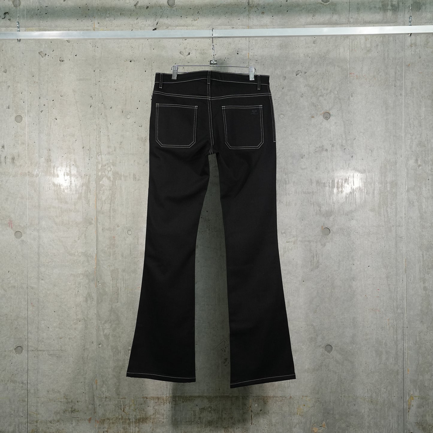 BOOTCUT PANTS 2-POCKET DENIM / B044:BLACK/WHITE