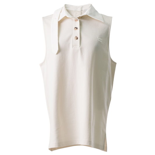 POLO SANGLE SLEEVELESS COTTON / B128:NATURAL/HERITAGE WHITE