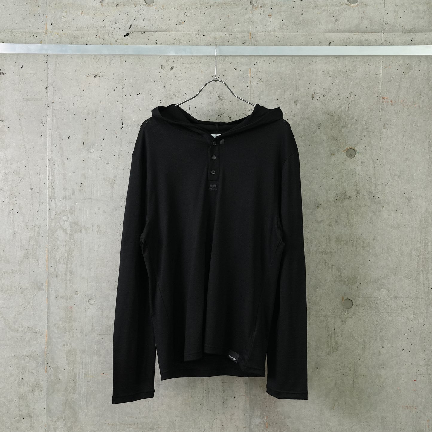 T-SHIRT HOODED SNAPPED WOOL / 9999:BLACK