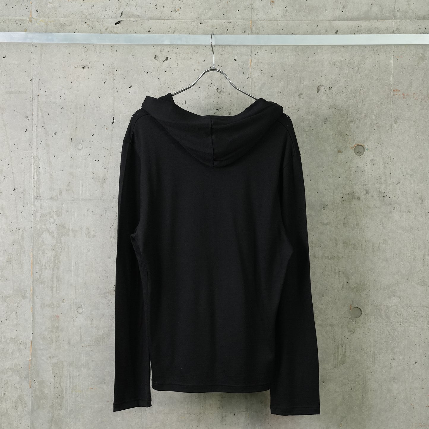 T-SHIRT HOODED SNAPPED WOOL / 9999:BLACK