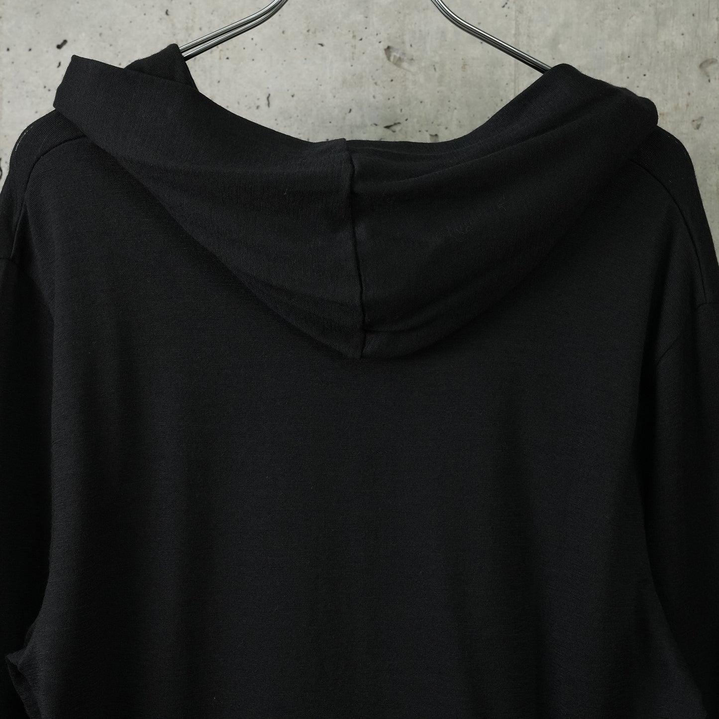 T-SHIRT HOODED SNAPPED WOOL / 9999:BLACK