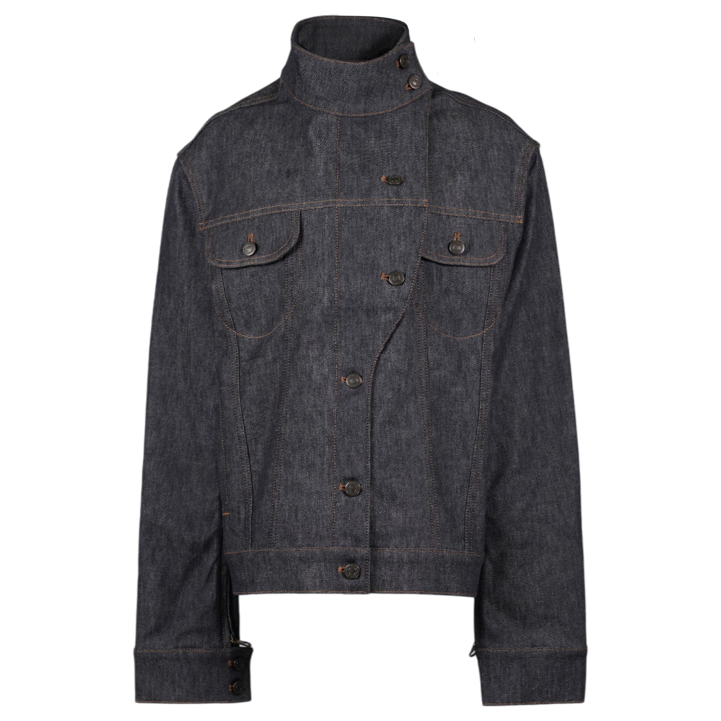 BLOUSON OVERSIZE MOTORCYCLE DENIM / 9011:DARK HEATHER GREY