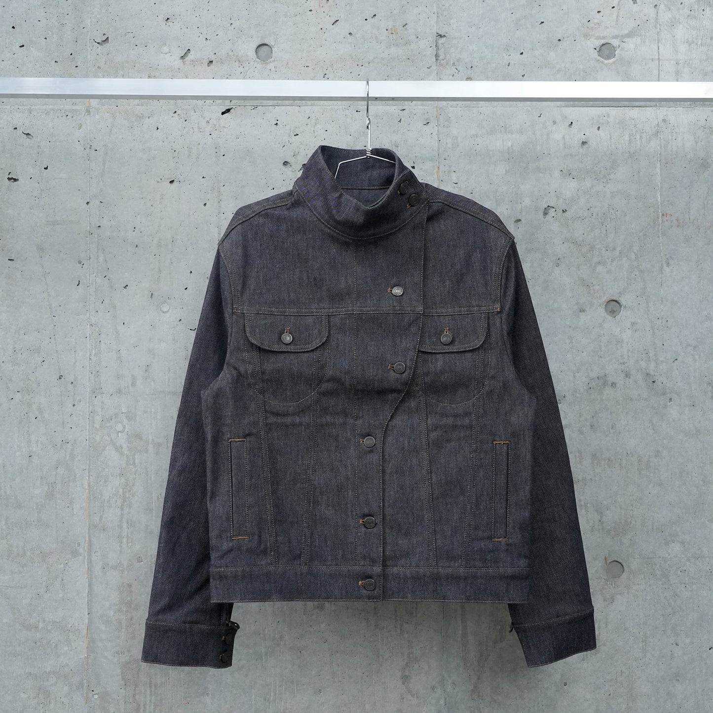 BLOUSON OVERSIZE MOTORCYCLE DENIM / 9011:DARK HEATHER GREY