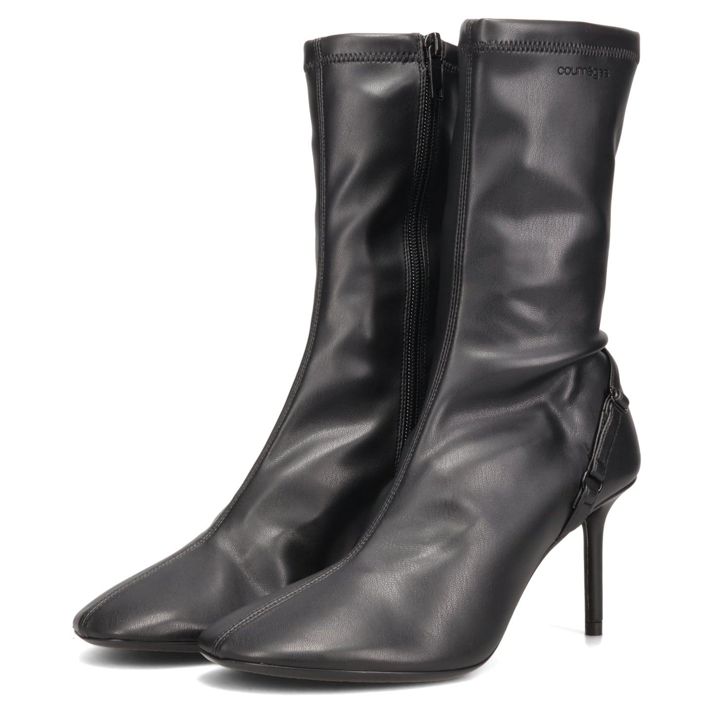 ANKLE BOOTS OBLIQUE STRAP / 9999:BLACK