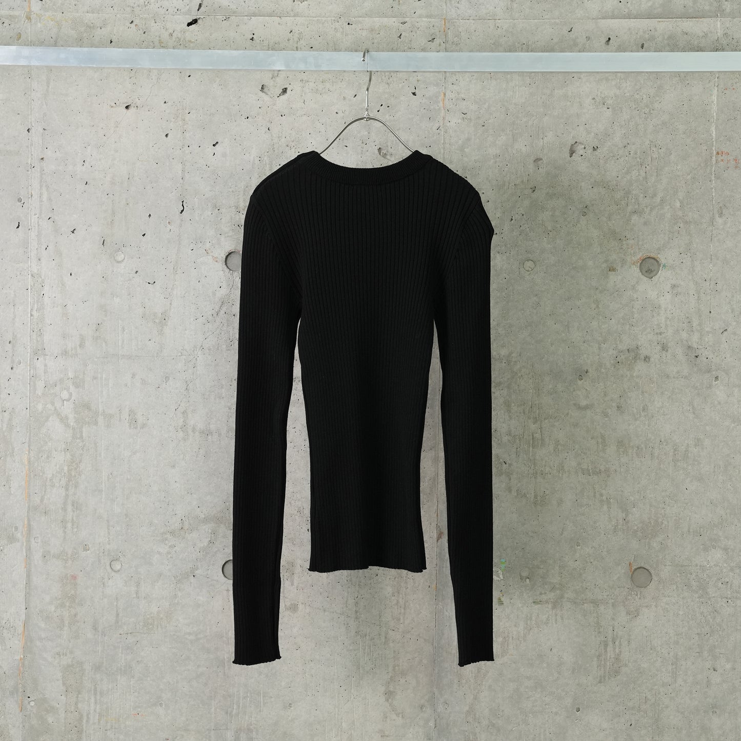 SWEATER SHOULDER SNAPS RIB KNIT / 9999:BLACK