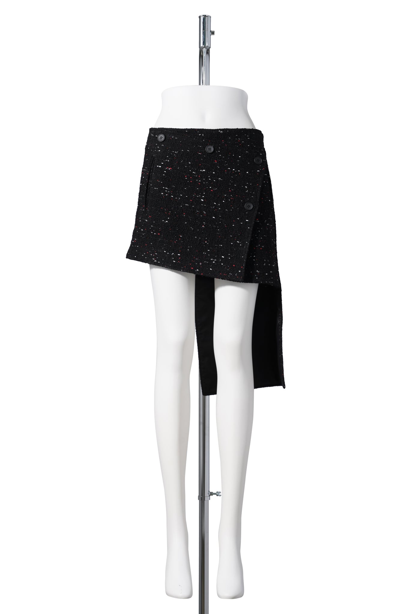 MINI-SKIRT OBLIQUE TWEED / BLACK
