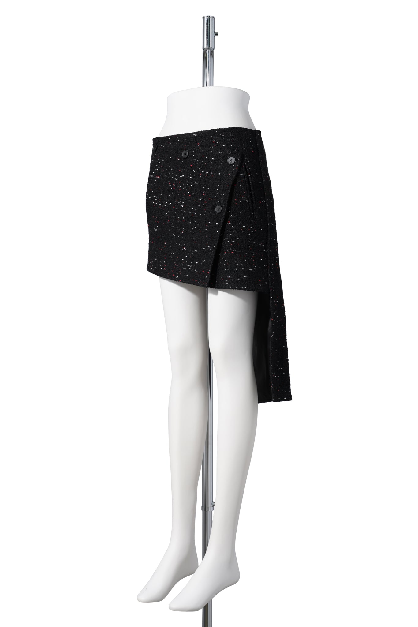 MINI-SKIRT OBLIQUE TWEED / BLACK