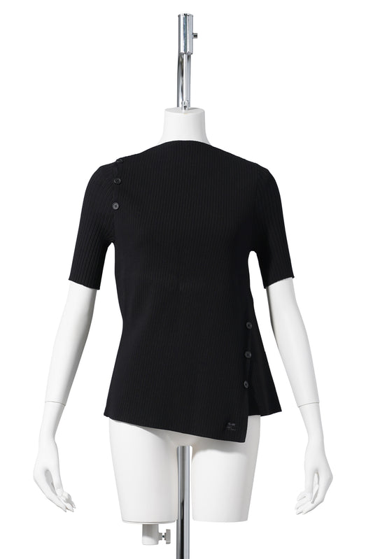 TOP OBLIQUE BUTONNED / BLACK