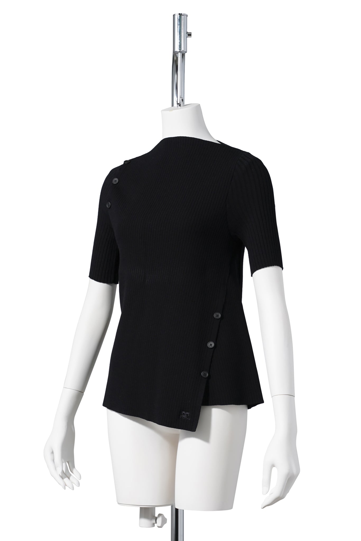 TOP OBLIQUE BUTONNED / BLACK