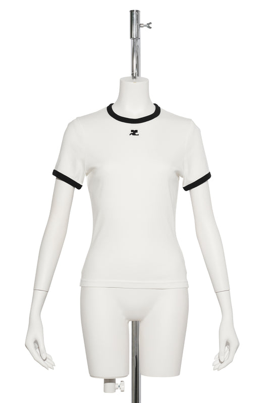 T-SHIRT SIGNATURE CONTRAST / 0098:HERITAGE WHITE/BLACK