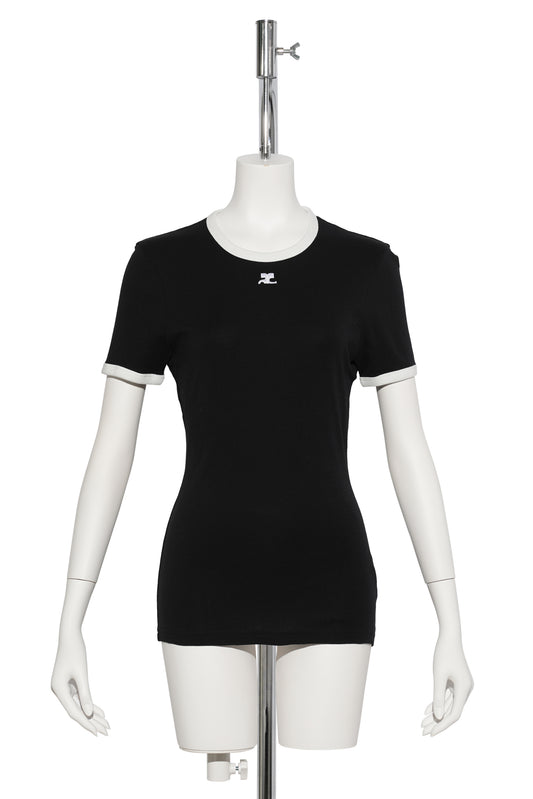 T-SHIRT SIGNATURE CONTRAST / 9901:BLACK/HERITAGE WHITE