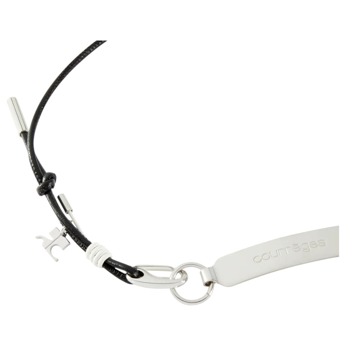 NECKLACE HOOK ROPE & METAL / M312:SILVER/BLACK